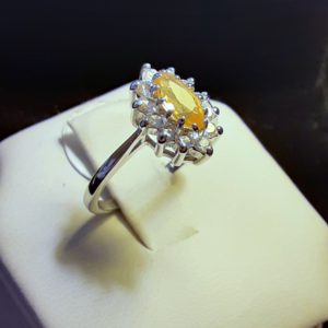 14k white gold Citrine Ladies Ring