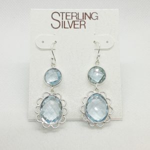 Sterling Silver Swiss Blue Topaz Earrings